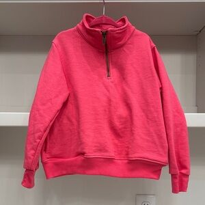 Ellie O size 5/6 girls Pink Half-Zip Pullover.  Like new